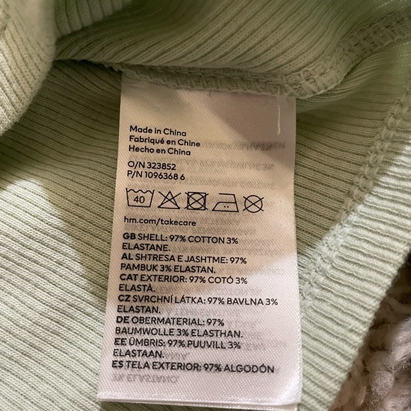 NWT H&M Divided Ruched Off-the-Shoulder Crop Top in Mint Green - XL - Picture 11 of 11